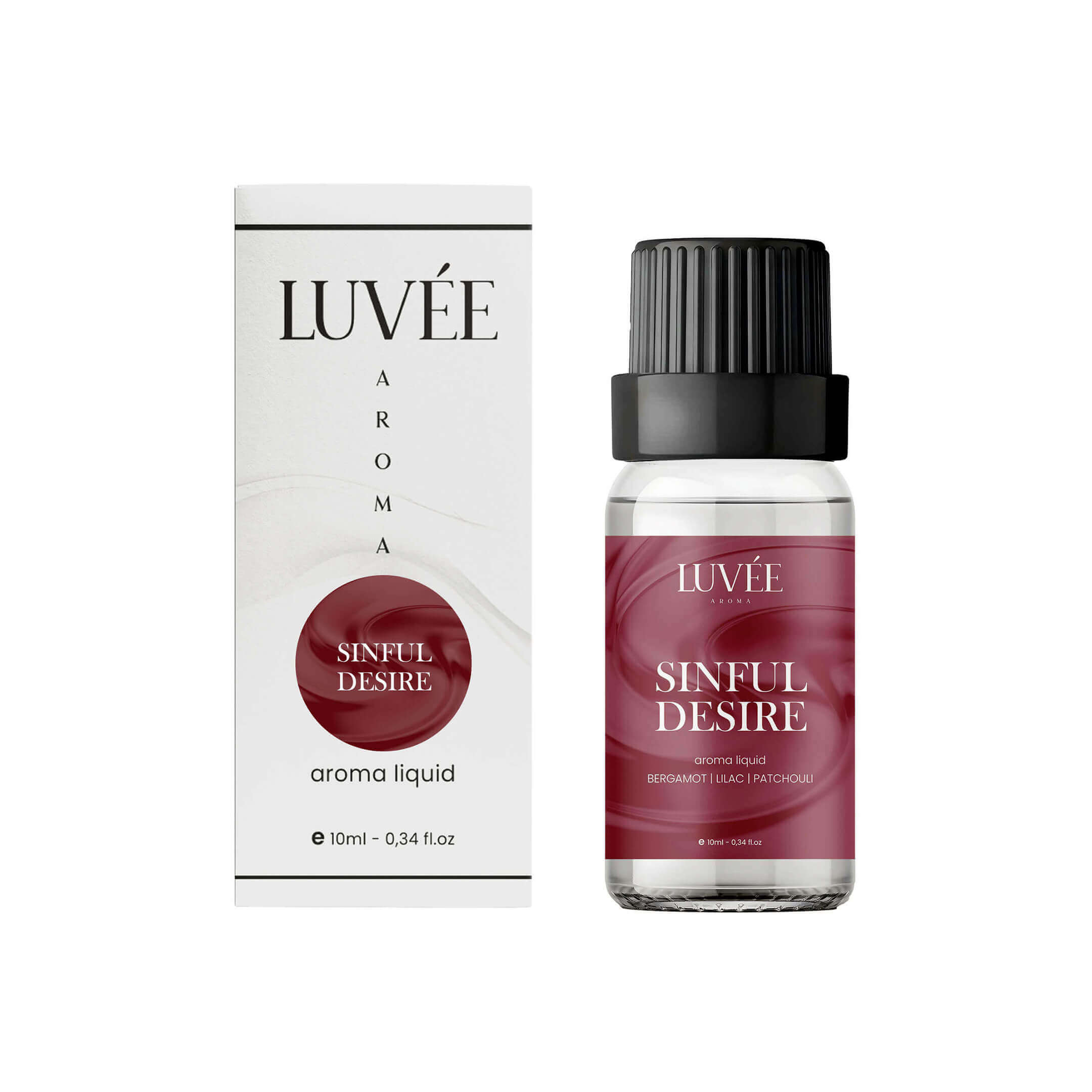 Luvée Sinful Desire – luxury essential oil blend for diffusers with romantic, musky and amber-rich notes.